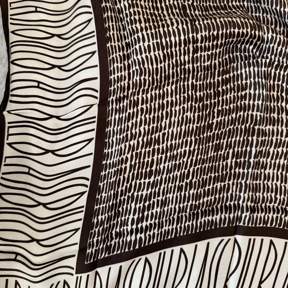 Bill Blass vintage logo 100% silk signature scarf wrap.